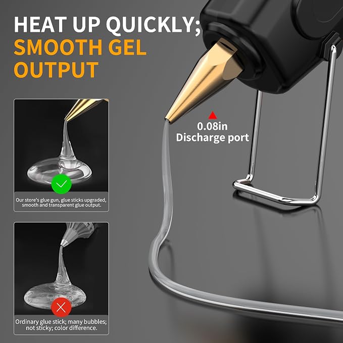 IZIO Hot Glue Gun with 21 Glue Sticks7/16") &Storage Pouch - 100W Fast Heating