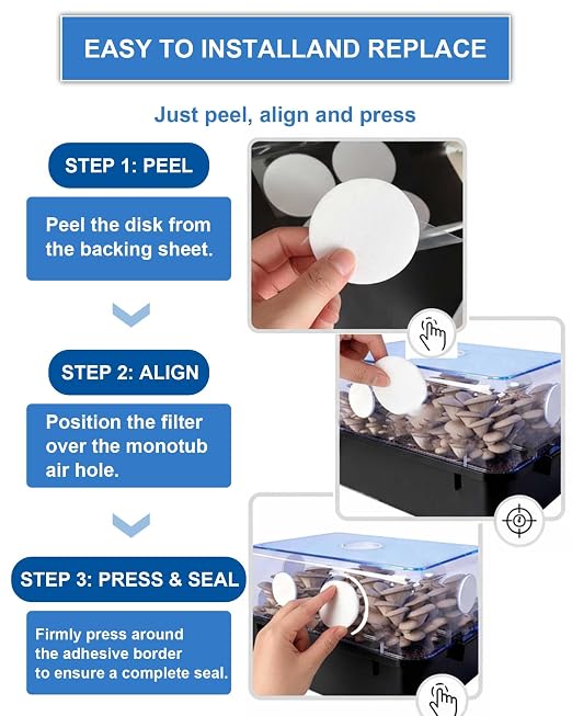 30Pcs Premium Monotub Filter Disks 2.88IN, 0.078IN Thick Ultra-Breathable