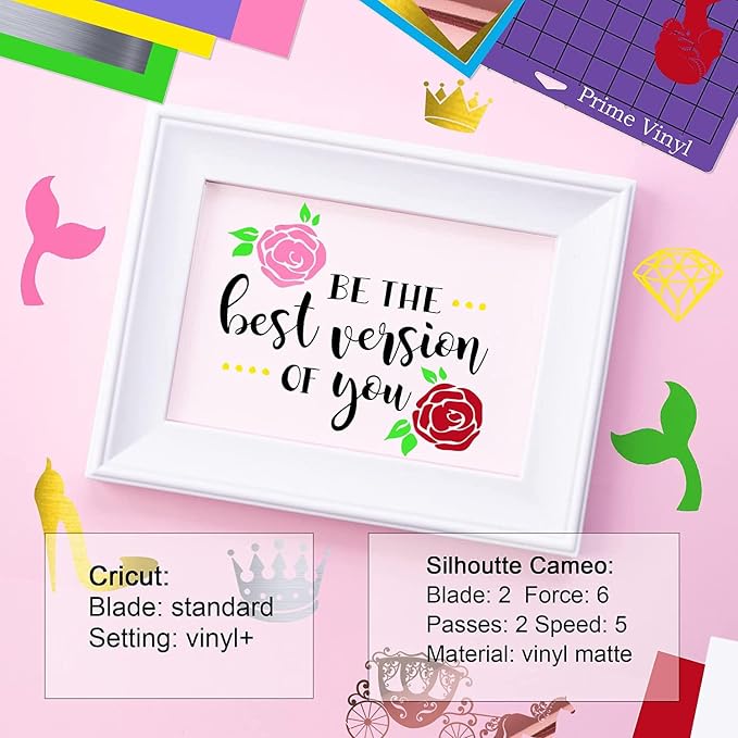 Bright Idea Permanent Vinyl, 25 Pack 12 "x 12" Vinyl Sheets Compatible