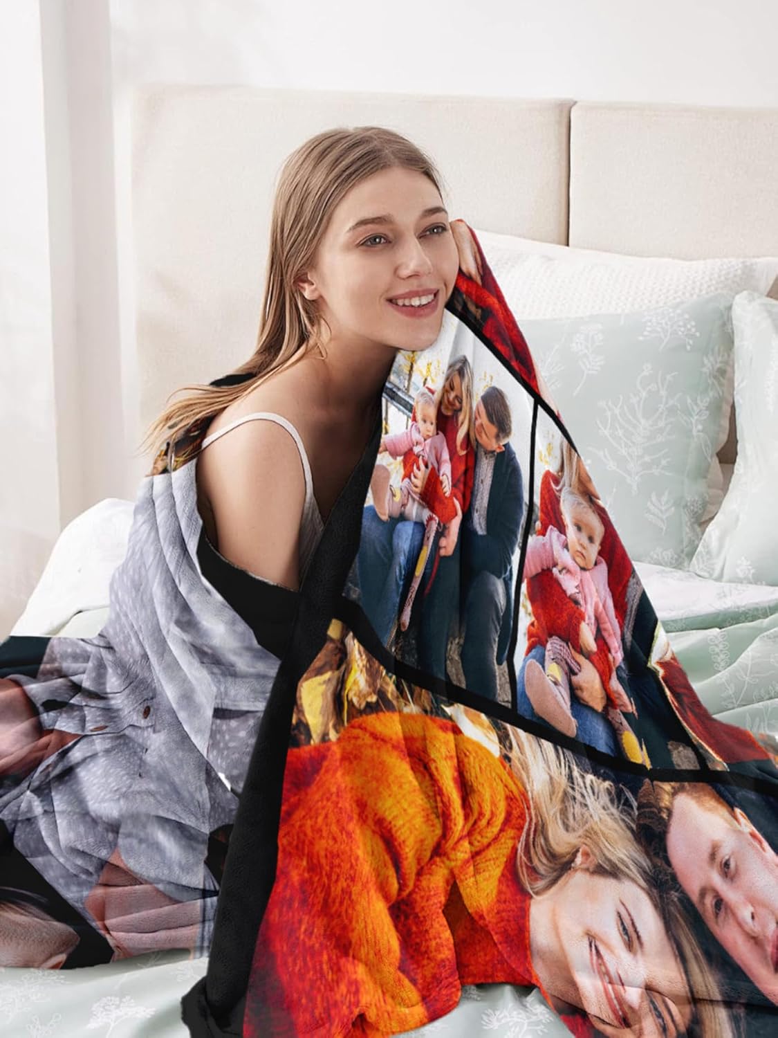 Personalized Blanket with Picture Custom Blanket with Photos Text Customize Valentines Day Gifts Birthday Gifts for Her Him Girlfriend Boyfriend Wife