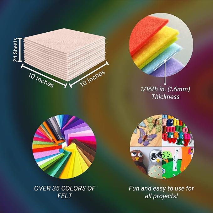 FabricLA Acrylic Felt Sheets for Crafts