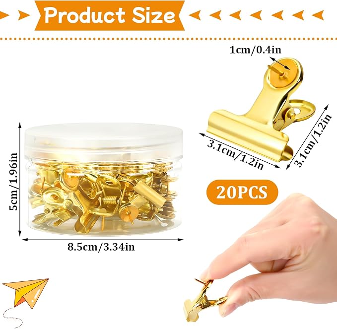 SANNIX 20 Pcs Metal Push Pin Clips 31mm