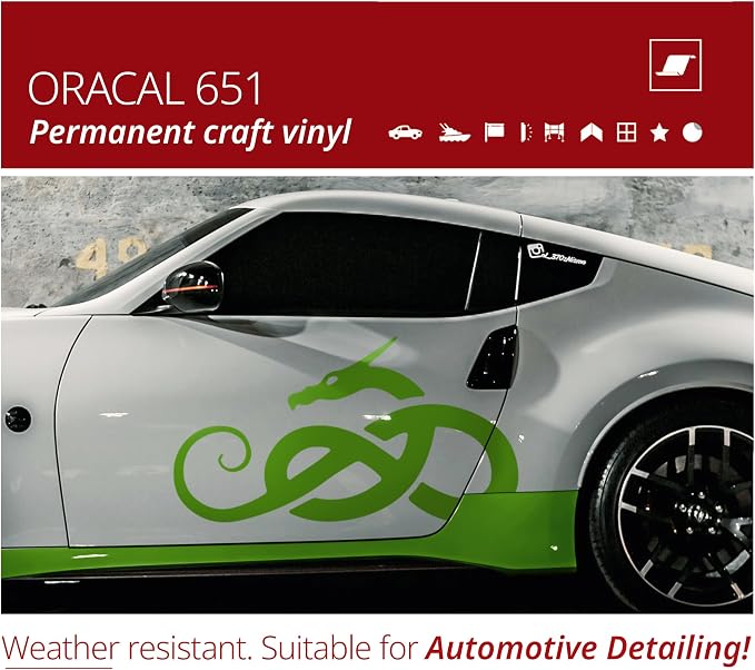 ORACAL 651 Gloss Lime Tree Green Permanent Vinyl Tape Roll – Premium Adhesive