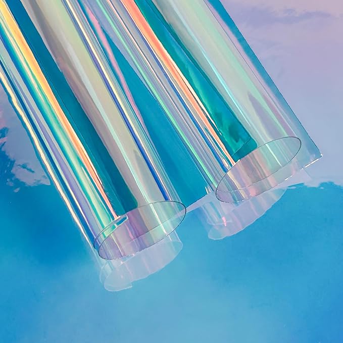 Transparent Waterproof PVC Vinyl 10 Pcs 8.3 x 11.8 inches Iridescent Shine