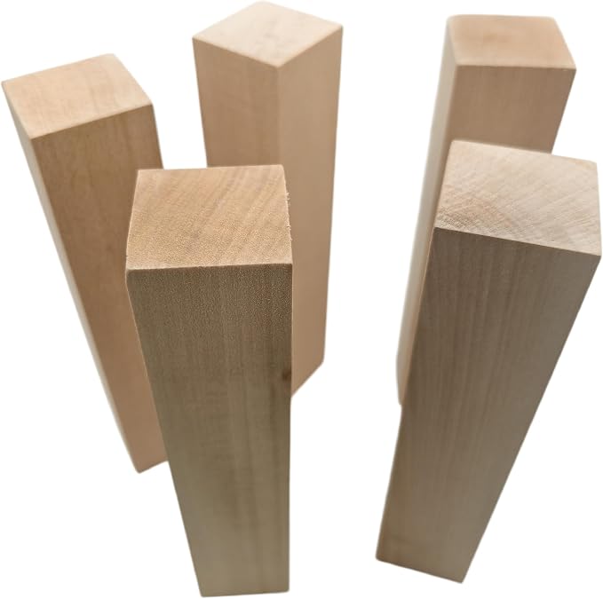 5PCS Basswood Carving Blocks, Whittling Wood Carving Kit, Unfinished Wooden