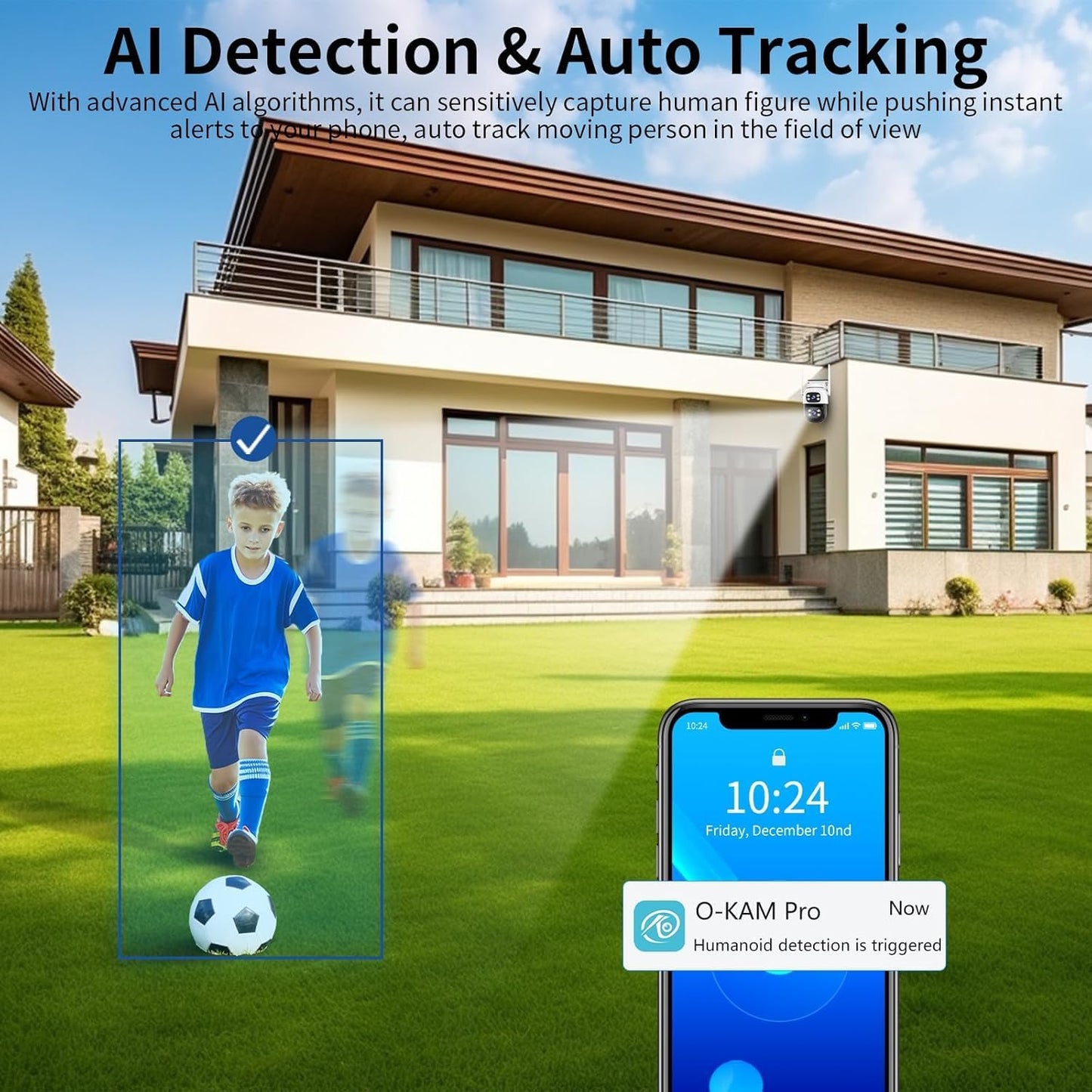VSTARCAM Outdoor Waterproof Security Camera with 2 in 1 Camera, Dual Lens Outside Cameras for Home Security with Cord, AI Tracking, Light Alarm, Color Night, 2-Way Talk, 24/7 Record,SD/Cloud