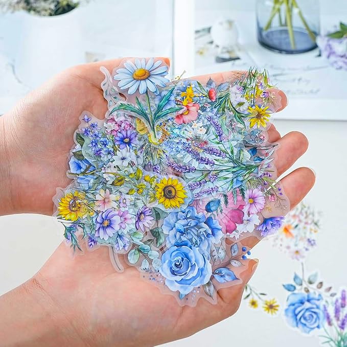 100 Pcs Natural Flower Stickers