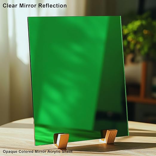 8x8 Inches Green Mirror Acrylic Sheet – 2 Pcs Reflective Acrylic Panel