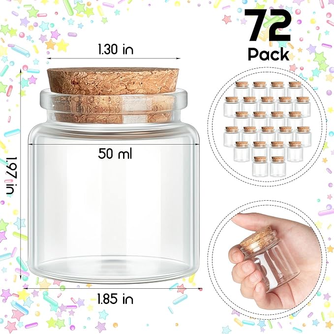 Patelai 72 Pcs Small Glass Jars