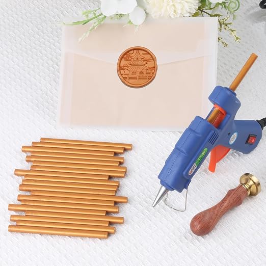 Gold Sealing Wax Sticks, WASOHLING 20Pcs Glue Gun Wax Seal Sticks