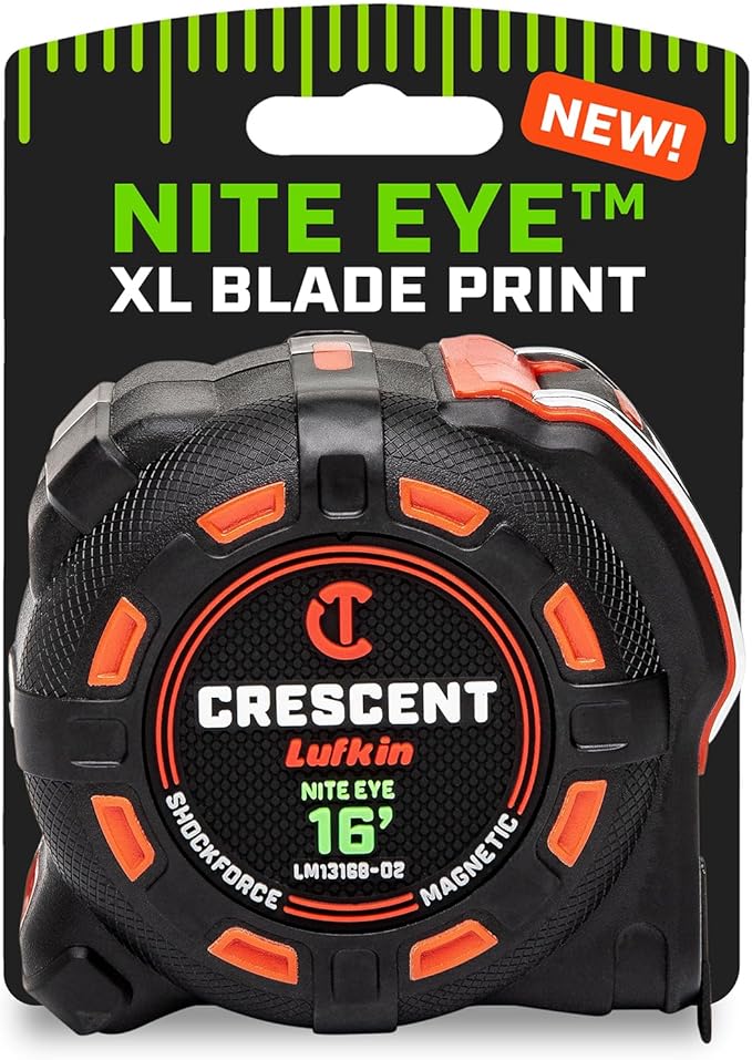 Crescent Lufkin 16 Ft. SHOCKFORCE NITE EYE Magnetic Tape Measure | LM1316B-02