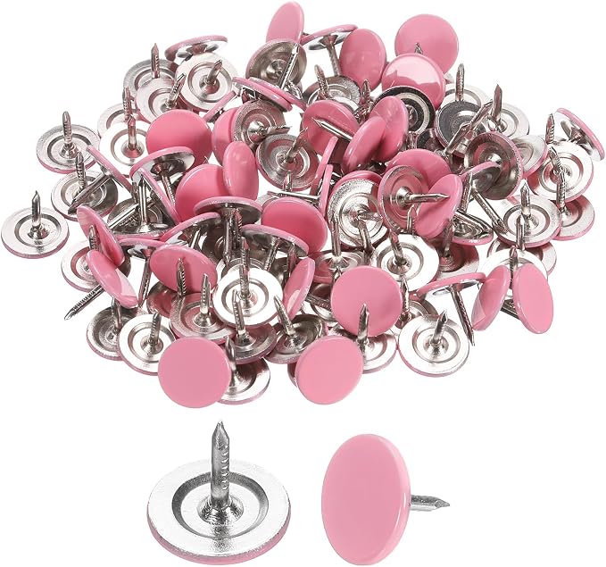 uxcell 150Pcs Upholstery Tacks, 11mmx10mm Flat Head Thumb Tack Decorative