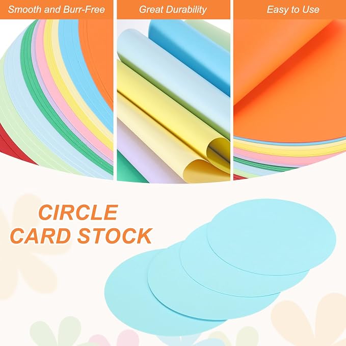 MECCANIXITY 24 Pcs Circle Card Stock, 3 Inch Round Cutouts Paper Thick