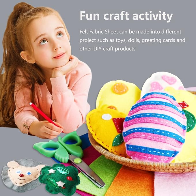 Jtnohx Color Felt, Soft Felt Sheets, 1.4mm Thick 8"x12" Handicraft Felt Fabrics