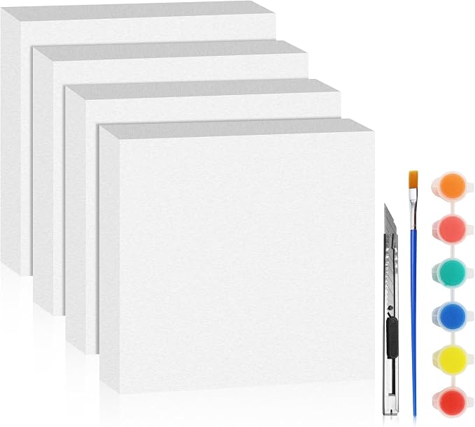 LuckyFoam White 4 Pack 12x12x2 inch Foam Sheets 2 Inch Thick | Polystyrene