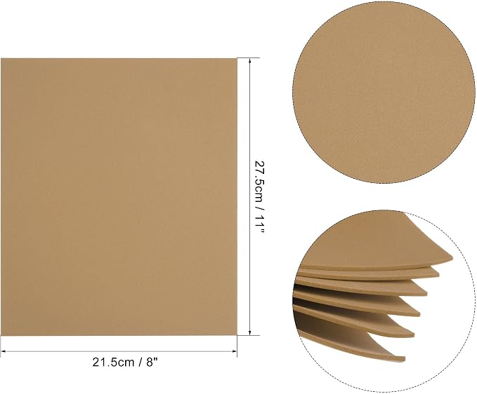 uxcell Light Brown EVA Foam Sheets 11 x 8 inch 1.7mm Thickness