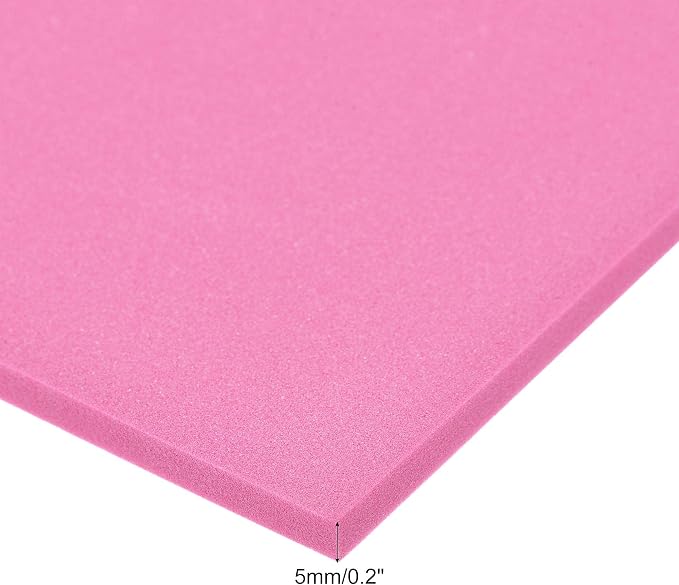 uxcell Pink EVA Foam Sheets 10 x 10 Inch 5mm Thickness
