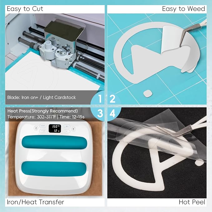 Aoder White Heavy Duty Puff Vinyl Heat Transfer