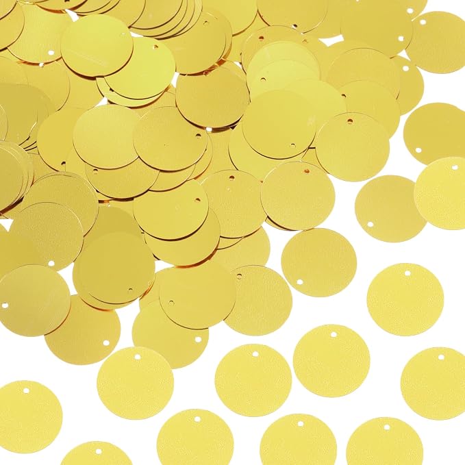 MECCANIXITY 700 Pcs Flat Round Sequins 15mm/0.6 Inch Loose Paillettes Craft