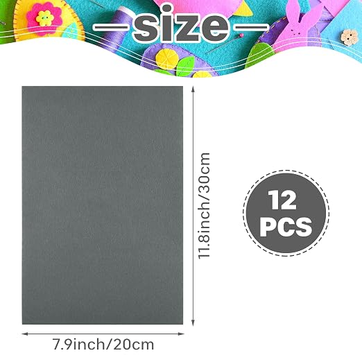 Morcheiong 12 Pcs Self Adhesive Felt Sheet Soft Felt Sheets