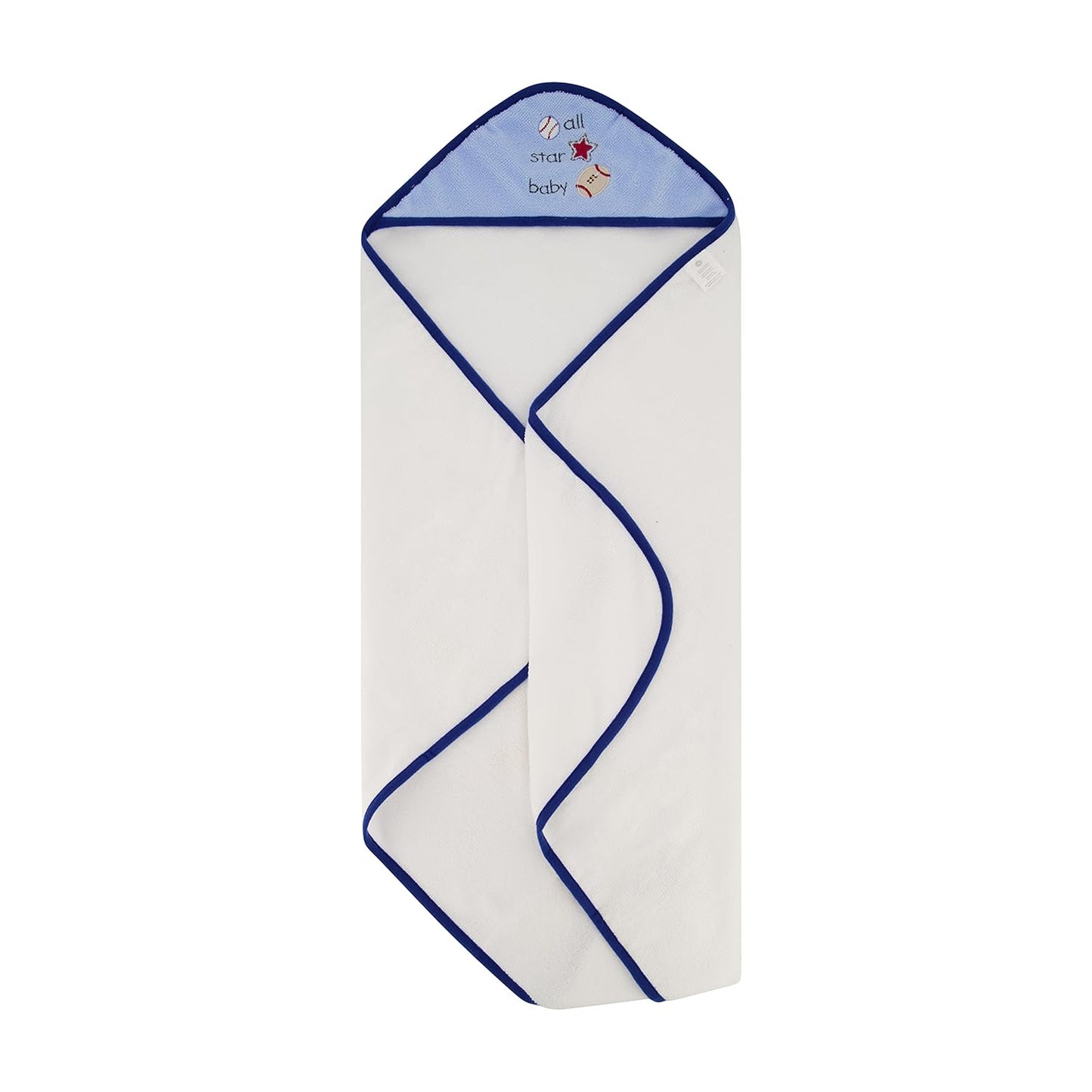 Cudlie Buttons & Stitches Baby Boy 3 Pack Rolled/Carded Hooded Towels in All Star Baby Print (GS71720),3 Count (Pack of 1)