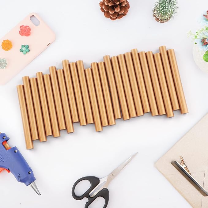 ENPOINT Metallic Gold Hot Glue Sticks, Craft Adhesive Waxing Sticks