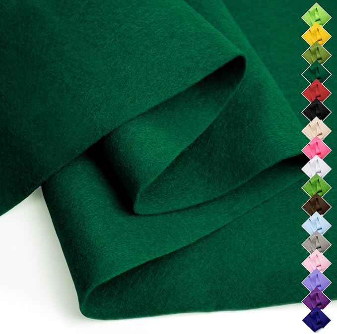 Soft Felt Fabric Sheet 18" x 36", 1.6mm Acrylic Craft Felt, Hunter Green | Soft