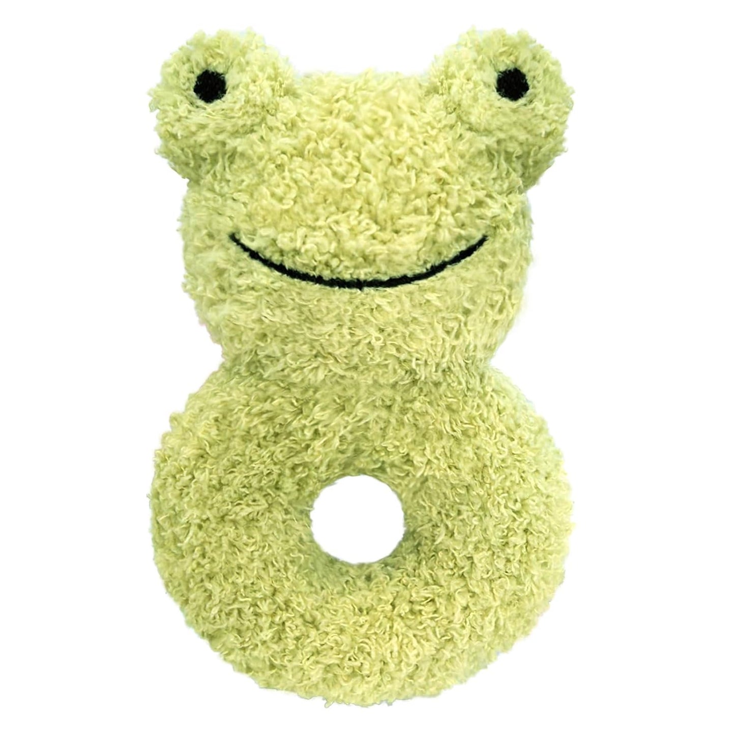 Baby Frog Soft Rattle Toy, Plush Frog Infant Shaker Rattle Easy-Grasp Stuffed Animal Toy, Gifts for Newborns Babies Toddlers Boys Girls, Green, 6 Inches