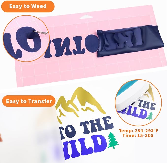 MEVOREW Heat Transfer Vinyl Bundle-12x3FT Iron on Vinyl