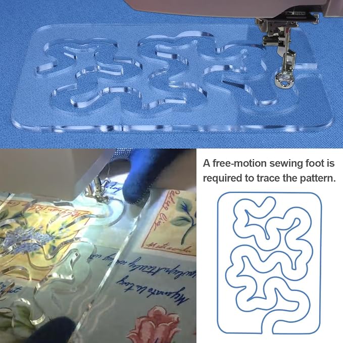 Using Quilting Templates Sewing Machine Domestic Free Motion Quilting Templates
