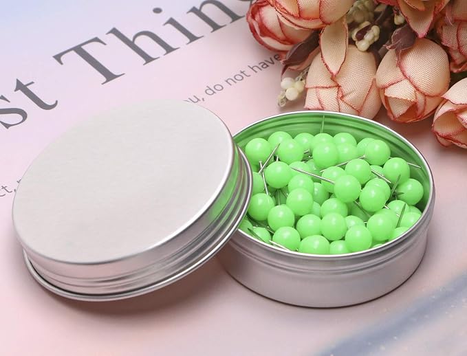 Tupalizy 100PCS 1/4 Inch Small Round Head Map Tacks Pins