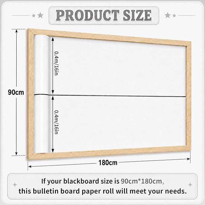 White Bulletin Board Roll Non-Woven Fabric Poster 16in X 12ft | Back to School