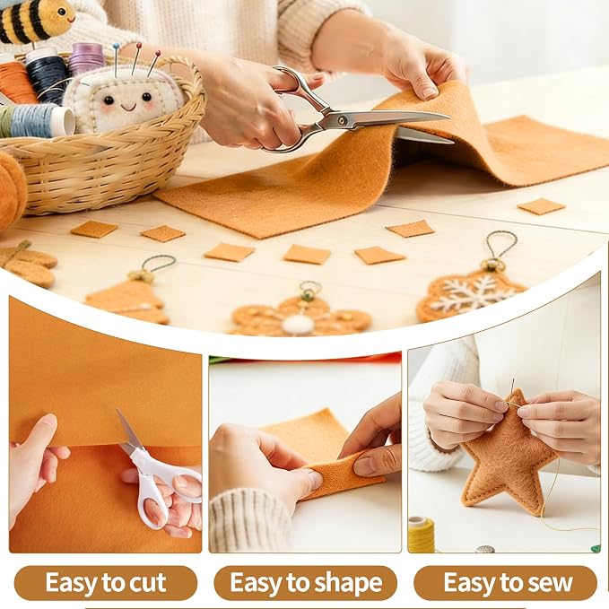 Golden Yellow Felt Fabric Sheet 36" X 36", 1.4mm Thick Large Soft Durable