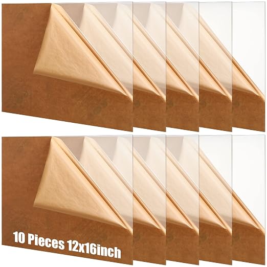 Wesiti 10 Pieces Clear Acrylic Sheet Cast 1/8"