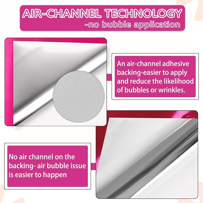 WRAPXPERT Pink Permanent Vinyl Chrome, Chrome Mirror Metallic Hot Pink