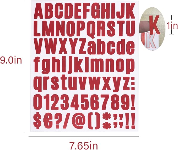 810 Pieces 10 Sheets Letter Stickers, Self Adhesive Vinyl Waterproof Mailbox