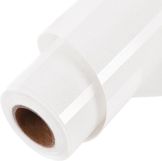 TORC White Silver Glitter HTV White Heat Transfer Vinyl HTV Rolls