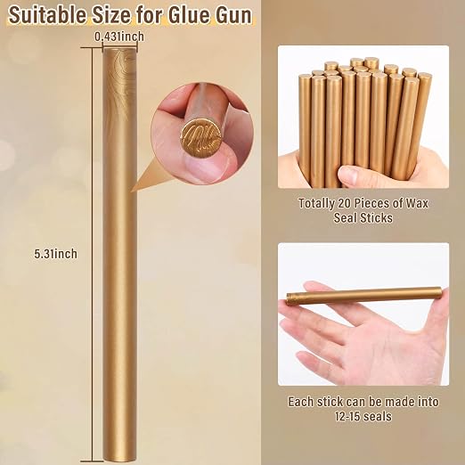 Sealing Wax Sticks, Paxcoo 20pcs Wax Seal Sticks, Glue Gun Sealing Wax Sticks