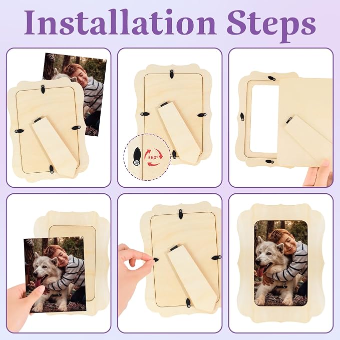 VOKOY 25 Pack Wooden Picture Frames