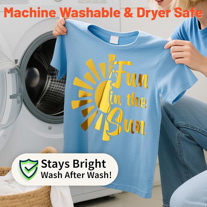 TECKWRAP Heat Transfer Vinyl for T-Shirts, Metallic Gold | Easy Weed HTV Vinyl