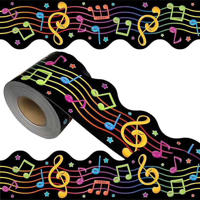 69Ft Musical Notes Bulletin Board Borders Colorful Cute Musical Note Trimmer