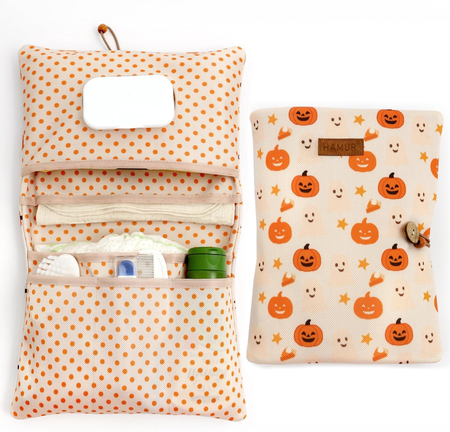 HAMUR Baby Diaper Bag Organizer – Travel-Friendly, Compact & Foldable | Stroller Pouch for Newborn Essentials – Must-Have for Boys & Girls (Halloween)