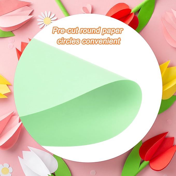 MECCANIXITY 60 PCS Light Green Circle Cutouts Paper, 6 Inch Round Cutouts