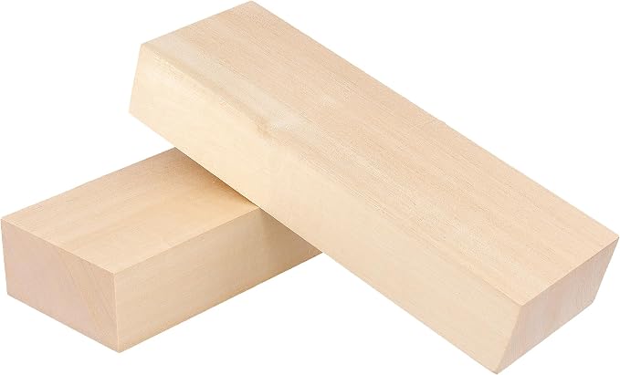 4 PCS 10x3.5x1.7 Inch Unfinished Wood Blocks, Wooden Rectangle Blocks Basswood