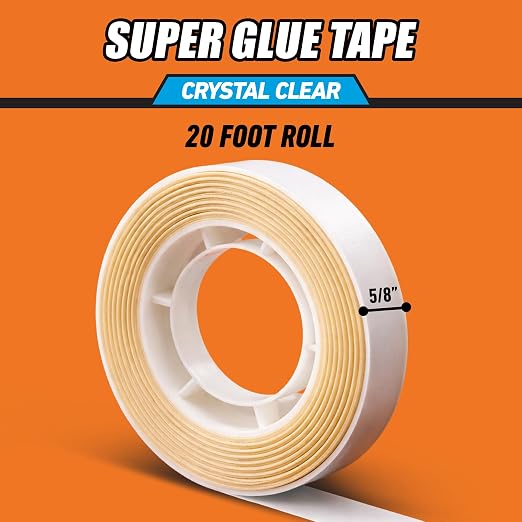 Gorilla Super Glue Tape, Double Sided, High Tack, 5/8in x 20ft