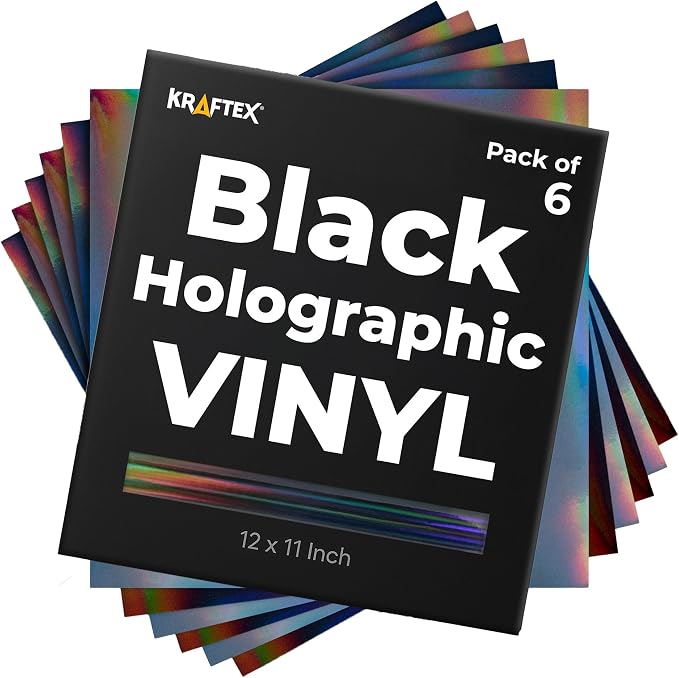 Black Metallic Vinyl Holographic & Oil Slick Vinyl Permanent