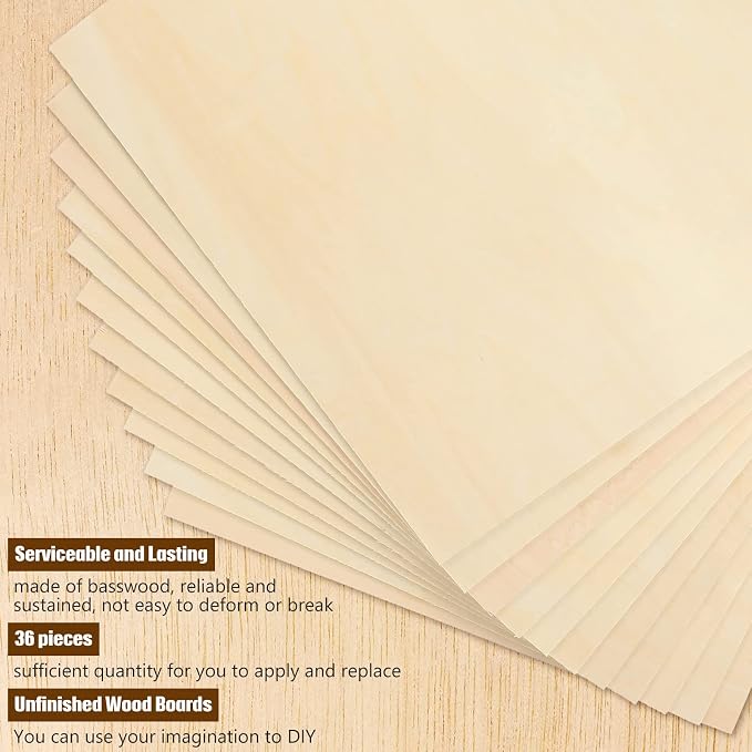 Riakrum Basswood Sheets Plywood Board Unfinished Wood Boards