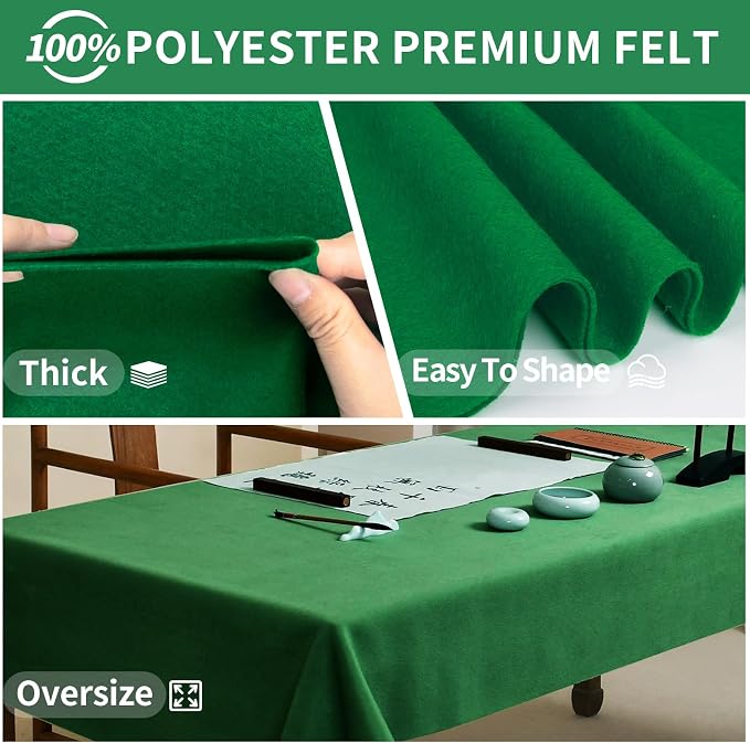 Emerald Green Fabric Sheet 36" X 36", 1.4mm Thick Large Soft Durable Flexible