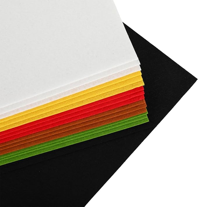 Whaline 18Pcs Christmas Felt Fabric Sheets Red Green Assorted Soft Thick Craft