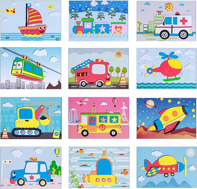 Lovyan 3D EVA Foam Stickers for Toddlers 12PCS Sticky Foam DIY Craft Preschool
